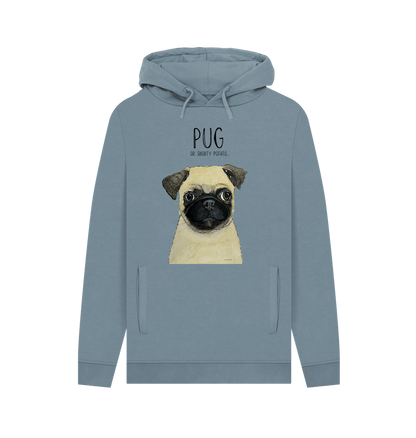 Stone Blue Pug Men's Hoodie