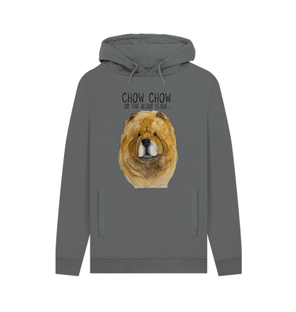 Slate Grey Red Chow Chow Men's Hoodie