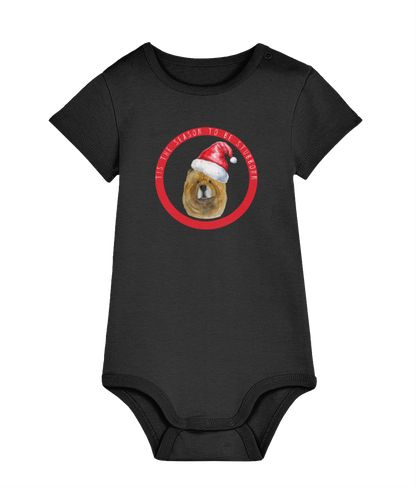 Tis the Season to Be Stubborn: Red Chow Chow Baby's Christmas Bodysuit