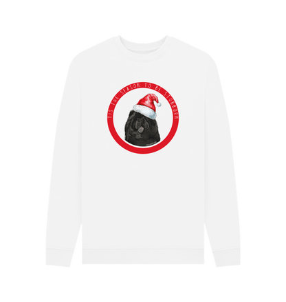 White Tis the Season to Be Stubborn: Black Chow Chow Men's Christmas Crewneck Sweatshirt