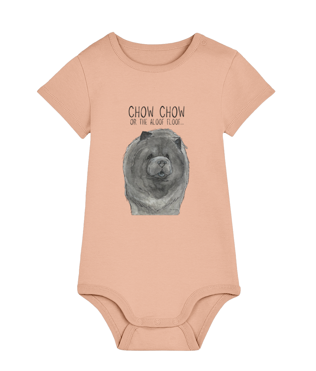 Adorable Blue Chow Chow Baby Bodysuit – Perfect for Little Dog Lovers