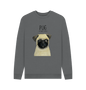 Slate Grey Pug Men's Crew Neck Sweatshirt