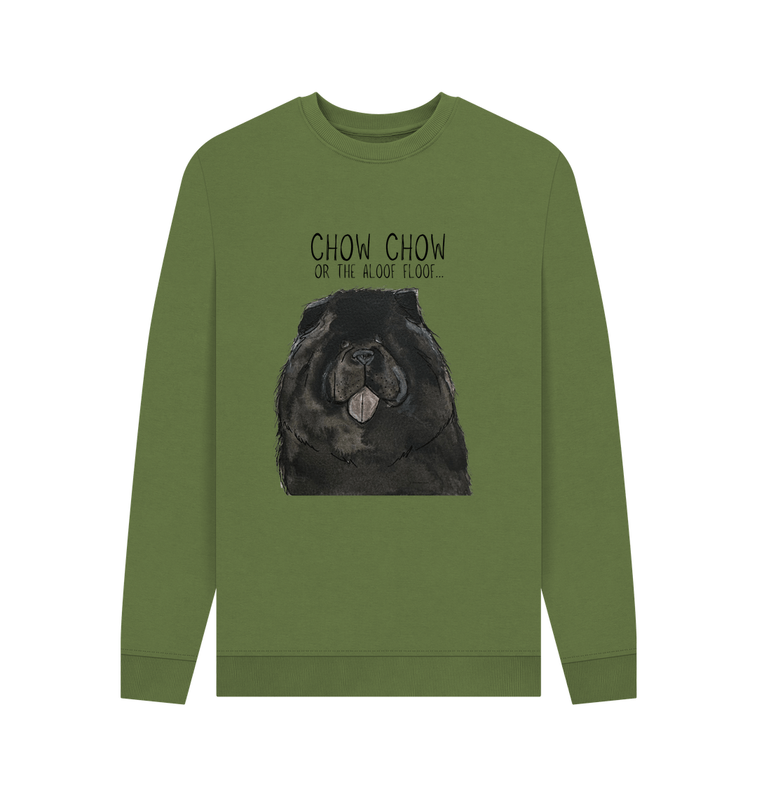 Khaki Black Chow Chow Men's Crew Neck Sweatshirt