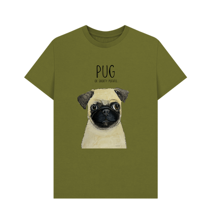 Moss Green Pug Men's T Shirt