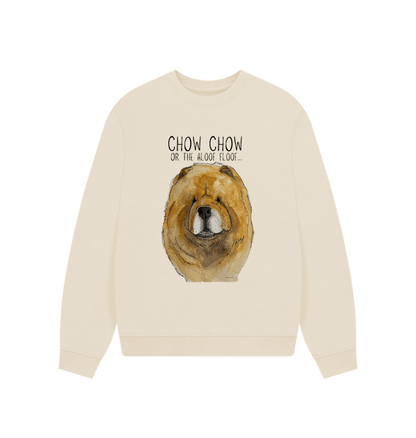 Oat Red Chow Chow Ladie's Oversized Sweatshirt