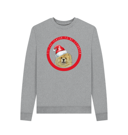 Light Heather Tis the Season to Be Stubborn: Fawn Chow Chow Women's Christmas Sweatshirt