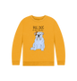 Mustard Furry Road Cool: Bulldog Power Kid\u2019s Sweatshirt for Playtime Warriors!