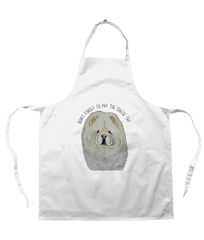 Cream Chow Chow "Cheese Tax" Apron – Serve in Style with a Touch of Humour!