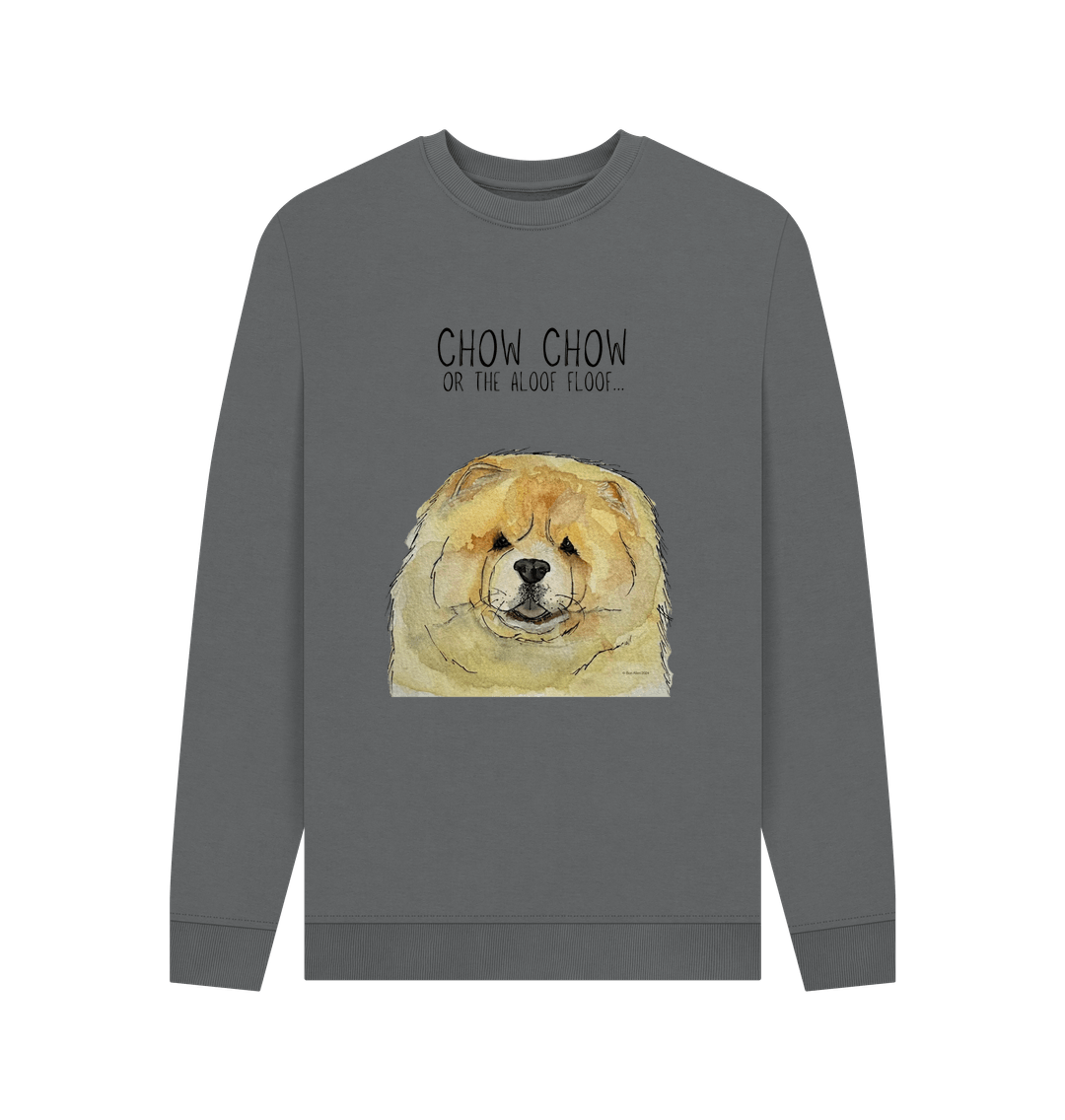 Slate Grey Fawn Chow Chow Men's Crew Neck Sweatshirt