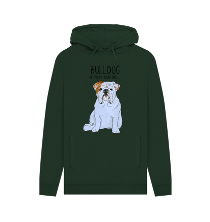 Evergreen Bulldog Power: Furry Road Drill Men\u2019s Hoodie for Ultimate Cool!