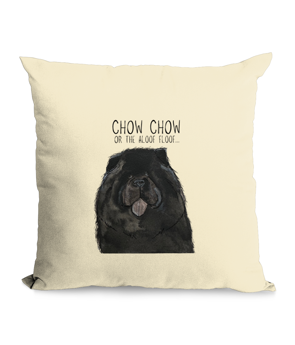 Black Chow Chow Natural Cushion Cover – Add Fluffy Charm to Your Home