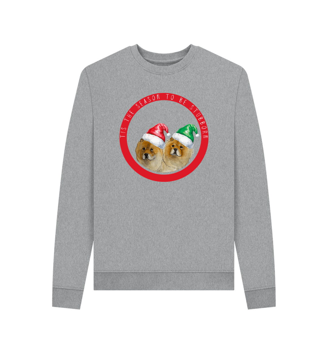 Light Heather Tis the Season to Be Stubborn: Barney & Kaycee Women's Christmas Sweatshirt