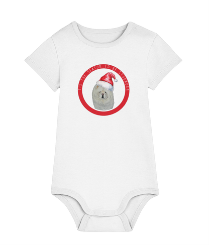 Tis the Season to Be Stubborn: Cream Chow Chow Baby's Christmas Bodysuit