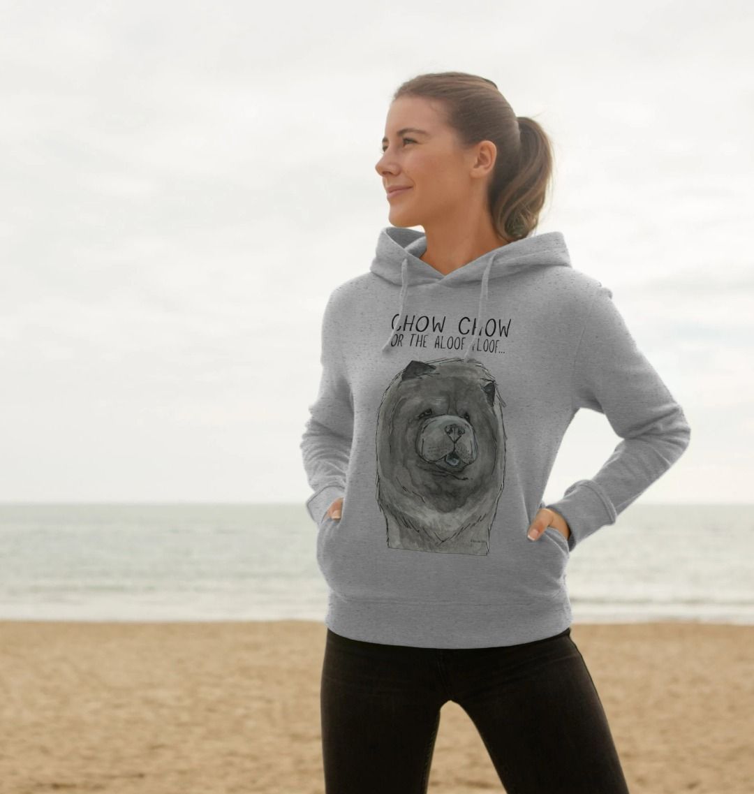 Cozy Up in the Blue Chow Chow Women's Hoodie – Featuring The Aloof Floof!