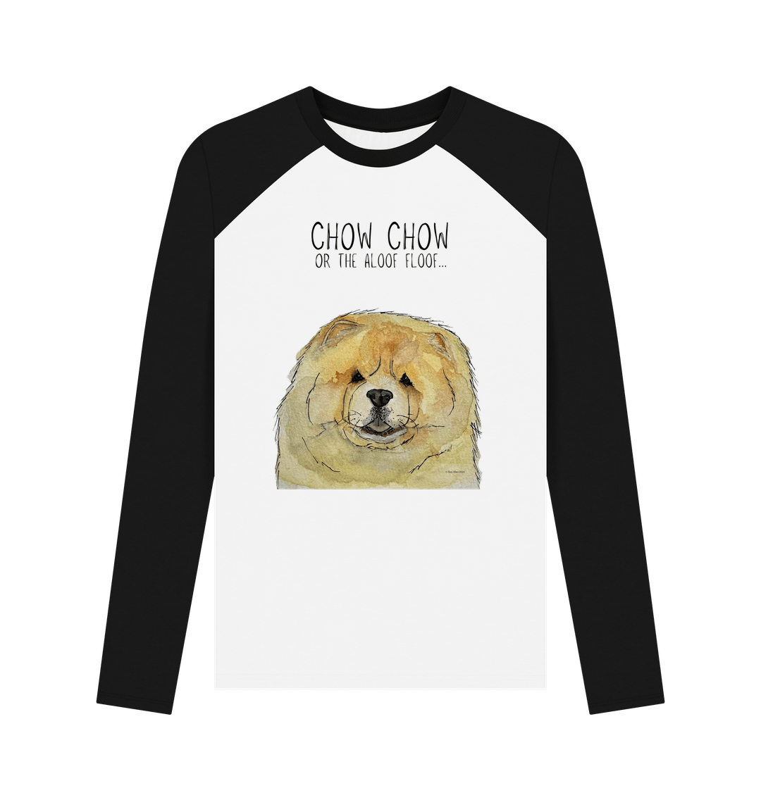 Black-White Fawn Chow Chow Men's Long Sleeved Baseball T Shirt