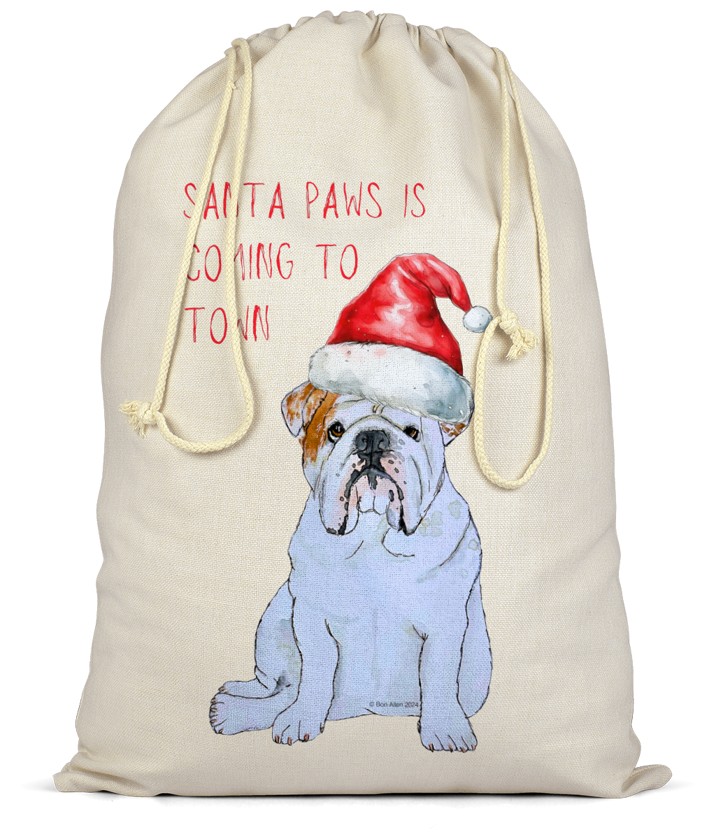 Santa Paws is Coming to Town: Bulldog Santa Sack for a Pawsome Christmas!