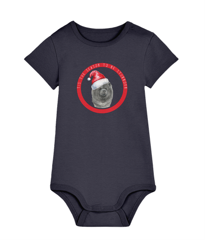 Tis the Season to Be Stubborn: Blue Chow Chow Baby's Christmas Bodysuit