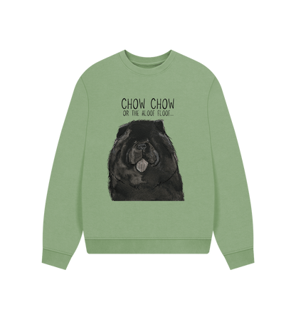 Sage Black Chow Chow Women's Oversized Sweatshirt