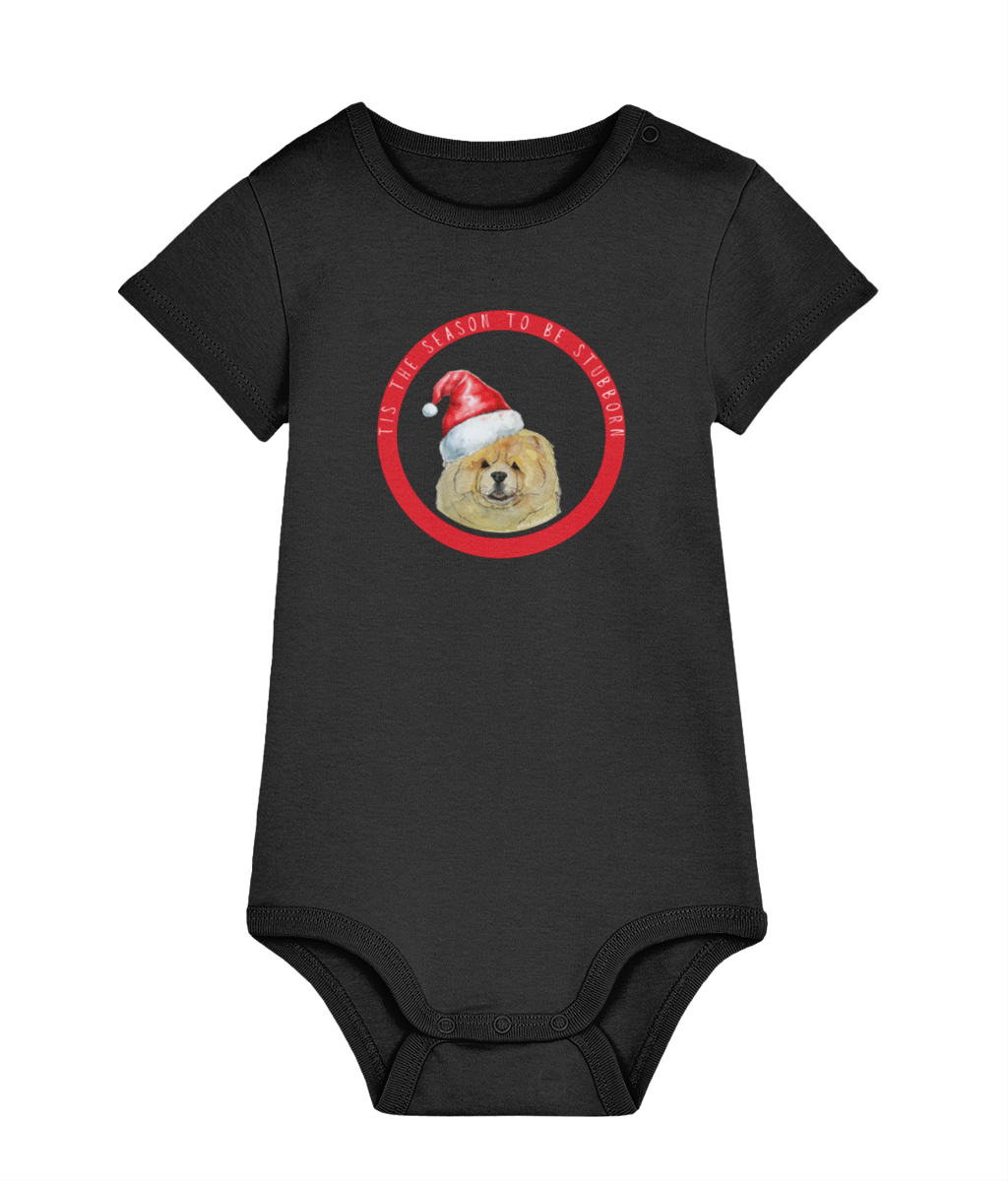 Tis the Season to Be Stubborn: Fawn Chow Chow Baby Christmas Bodysuit