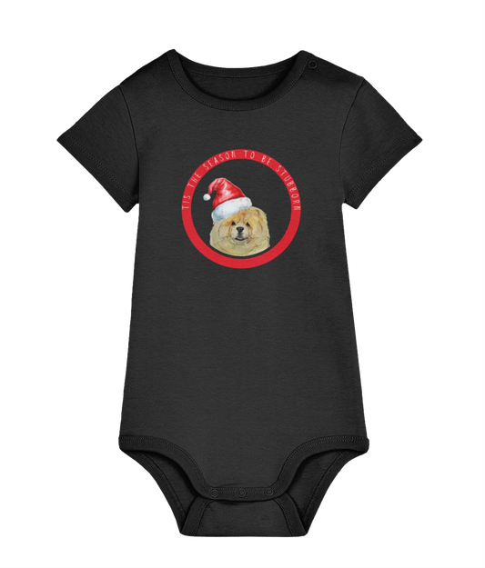 Tis the Season to Be Stubborn: Fawn Chow Chow Baby Christmas Bodysuit