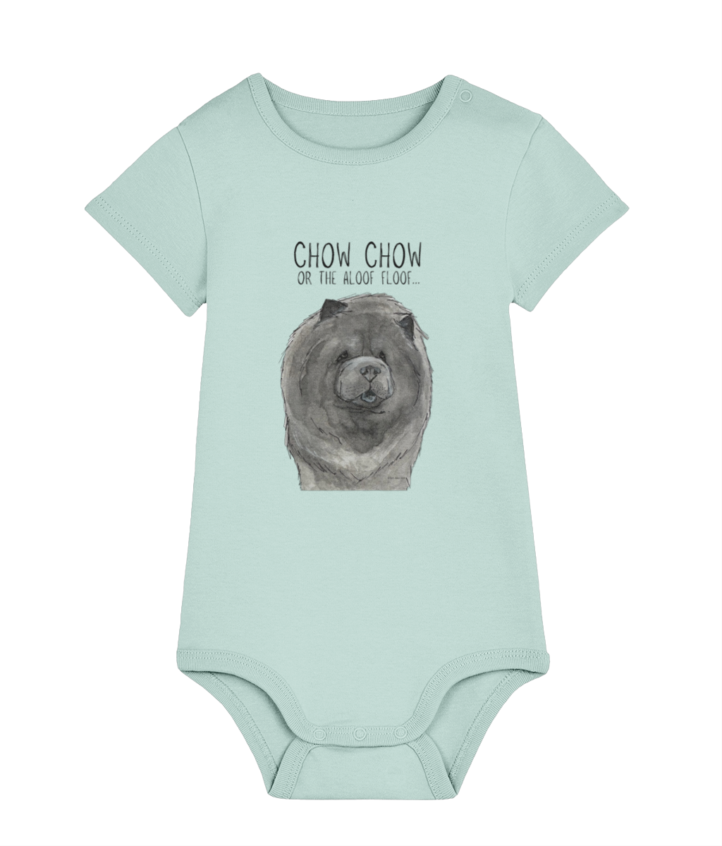 Adorable Blue Chow Chow Baby Bodysuit – Perfect for Little Dog Lovers