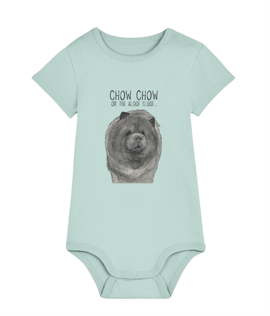 Adorable Blue Chow Chow Baby Bodysuit – Perfect for Little Dog Lovers