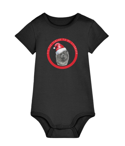 Tis the Season to Be Stubborn: Blue Chow Chow Baby's Christmas Bodysuit