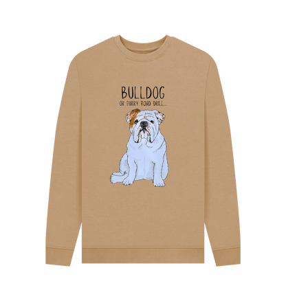 Sand Bulldog Grit: Furry Road Drill Men\u2019s Crewneck Sweatshirt for the Bold!