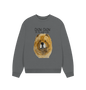 Slate Grey Red Chow Chow Ladie's Oversized Sweatshirt