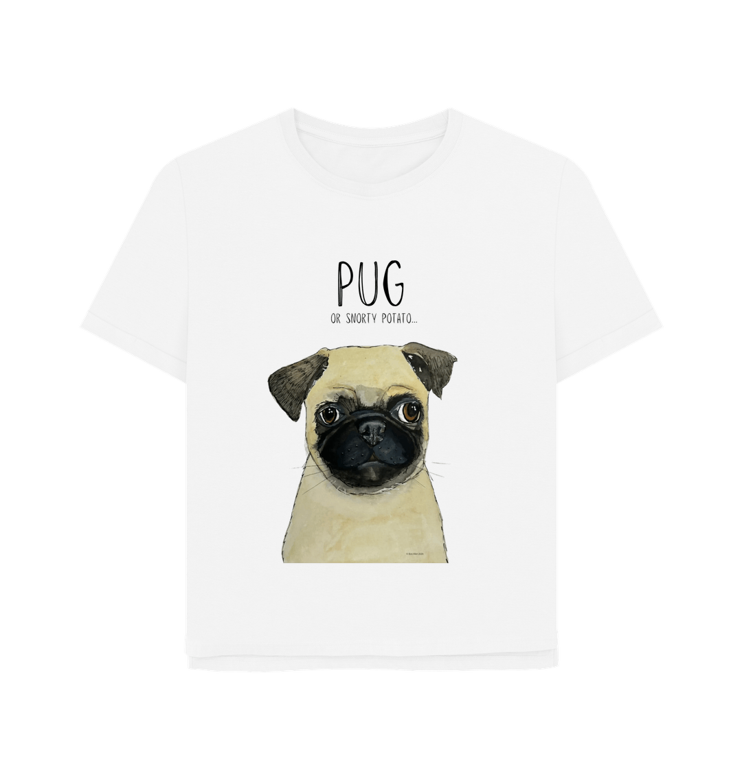 White Pug Women's Relaxed Fit T Shirt