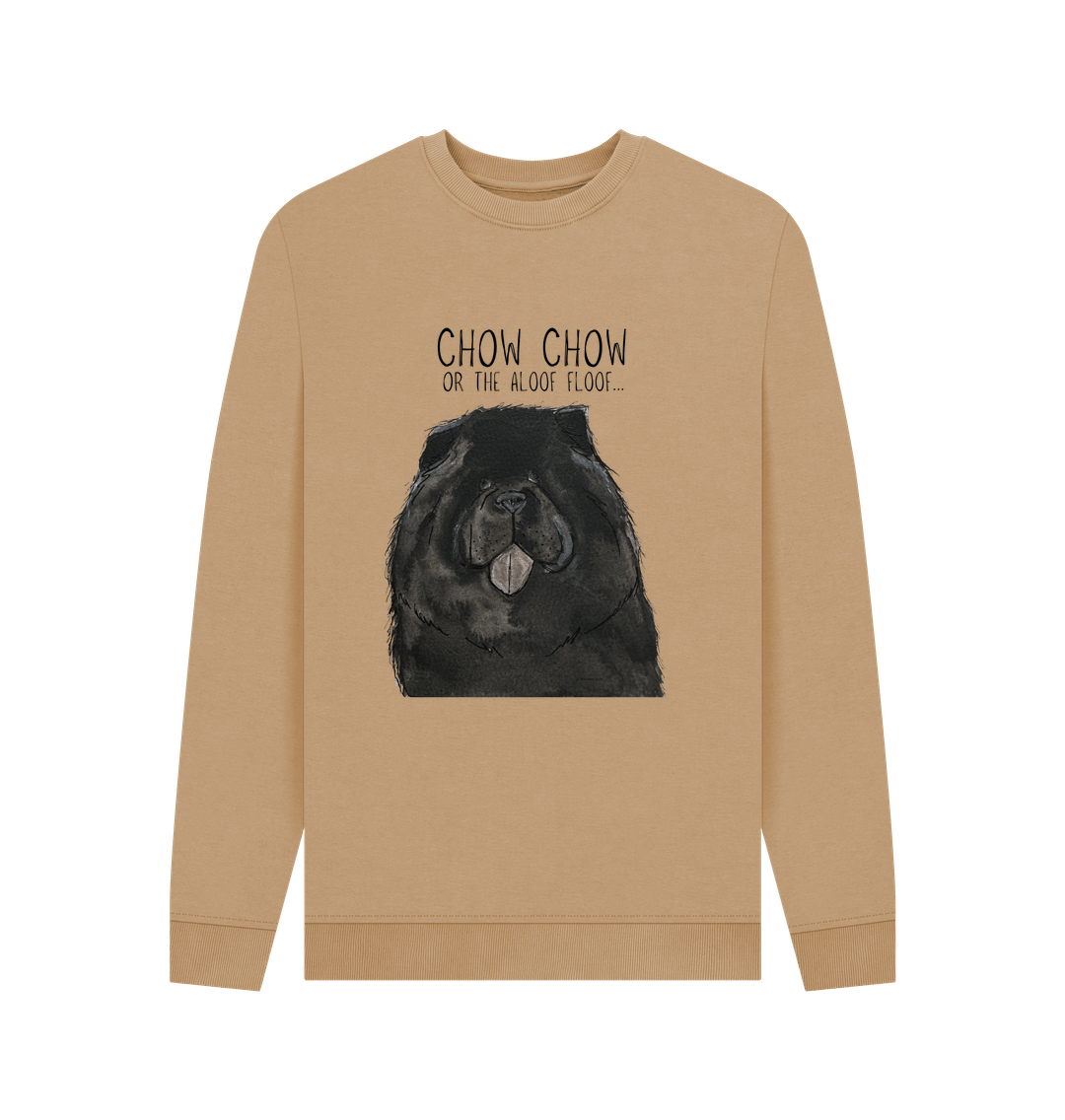 Sand Black Chow Chow Men's Crew Neck Sweatshirt