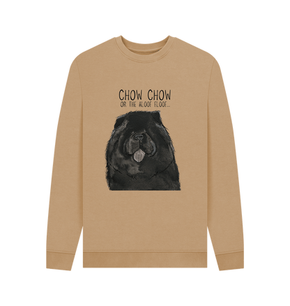 Sand Black Chow Chow Men's Crew Neck Sweatshirt