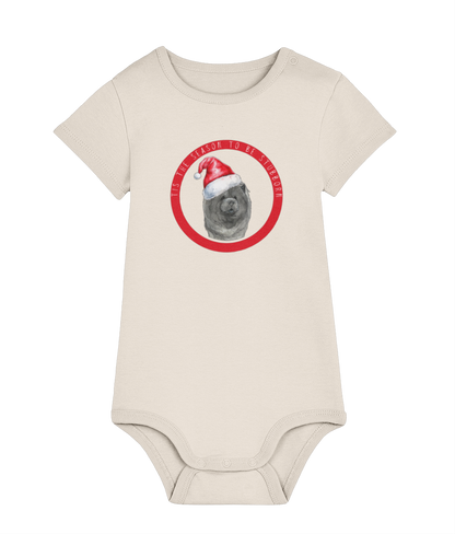 Tis the Season to Be Stubborn: Blue Chow Chow Baby's Christmas Bodysuit