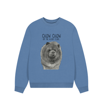 Solent Blue Chow Chow Women's Oversized Sweatshirt