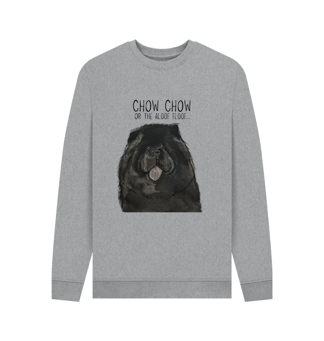 Light Heather Black Chow Chow Men's Crew Neck Sweatshirt