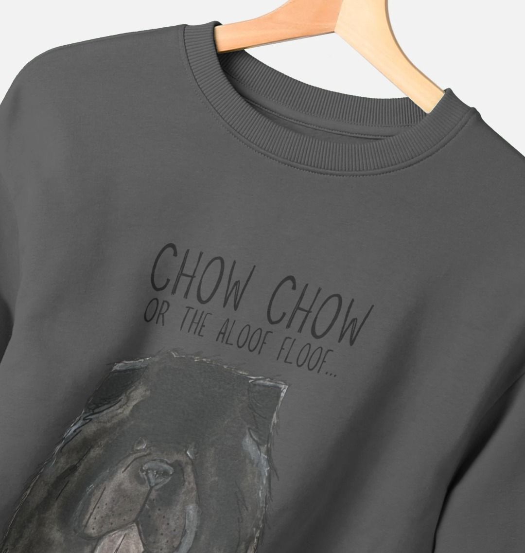 Black Chow Chow Women's Oversized Sweatshirt – Featuring the Aloof Floof Design!