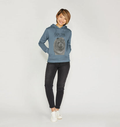 Cozy Up in the Blue Chow Chow Women's Hoodie – Featuring The Aloof Floof!