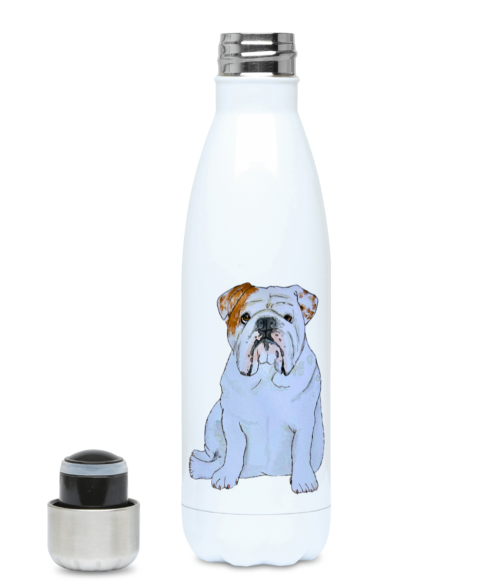 Stay Hydrated Under Watchful Eyes: Bulldog Metal Water Bottle – 'Every Sip You Take, I’ll Be Watching You!'