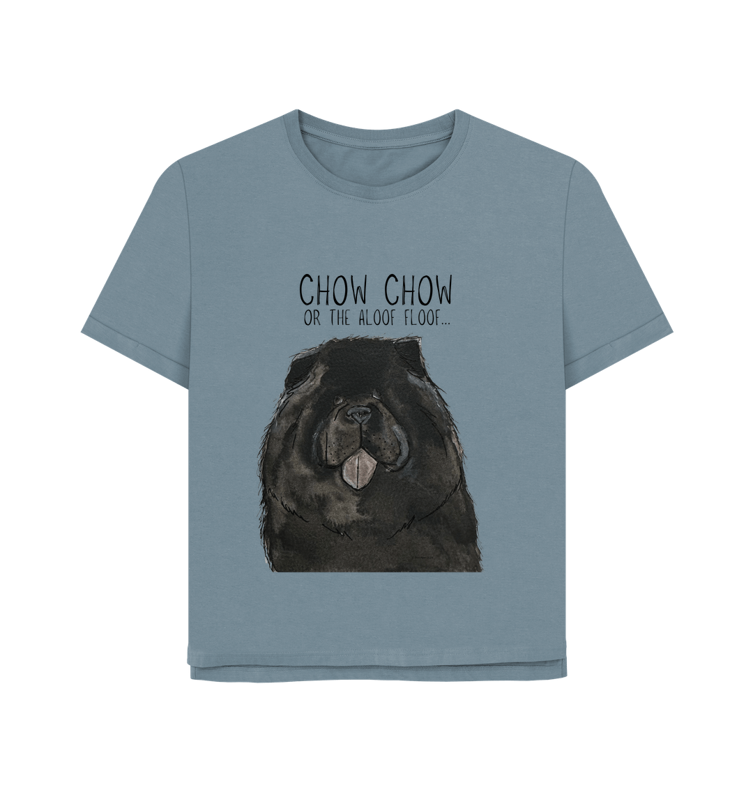 Stone Blue Black Chow Chow Women's Relaxed Fit T Shirt