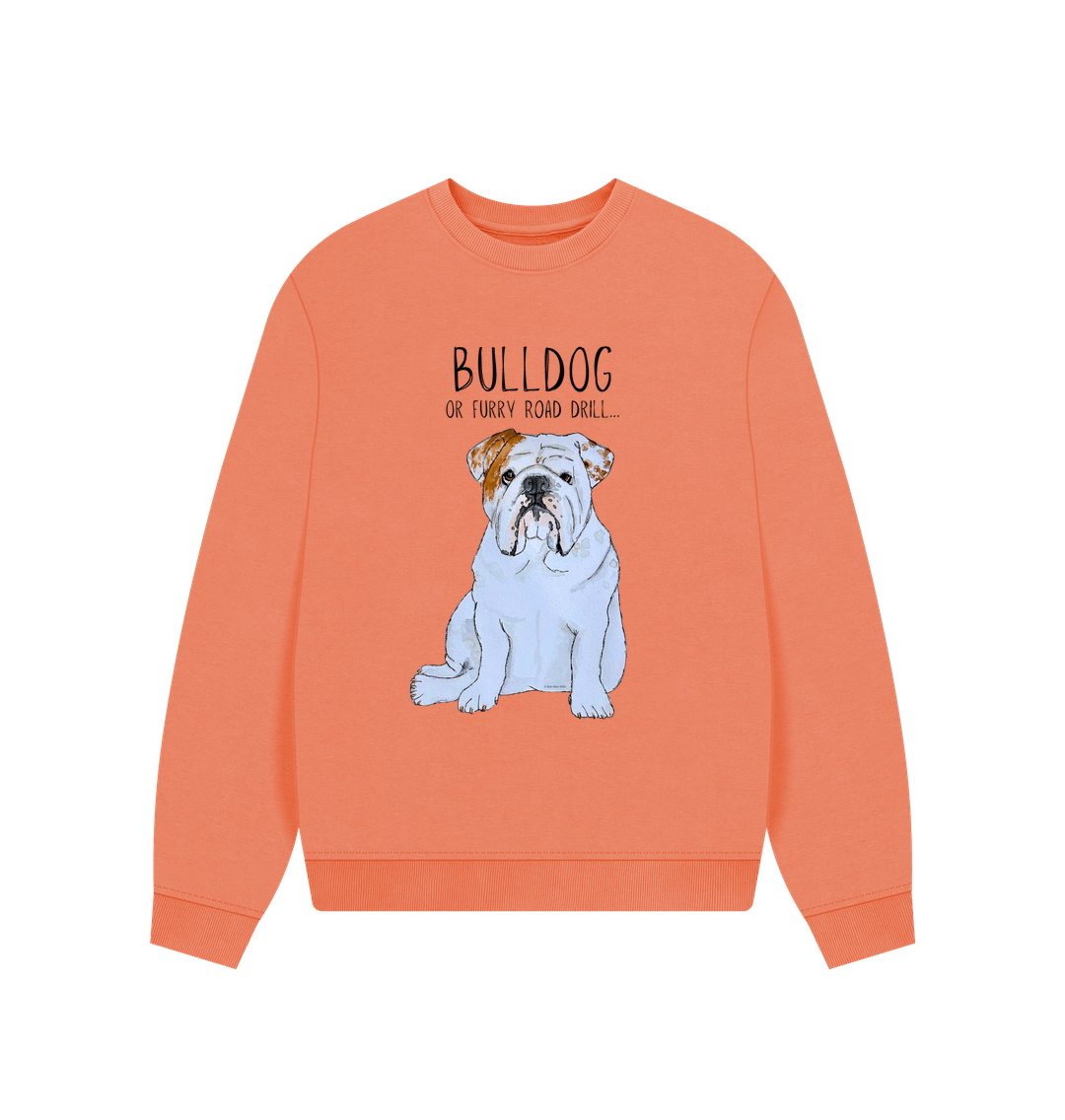 Apricot Bulldog Bliss: Furry Road Drill Oversized Sweatshirt for Fierce & Cozy Style!