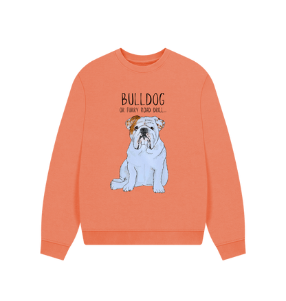 Apricot Bulldog Bliss: Furry Road Drill Oversized Sweatshirt for Fierce & Cozy Style!