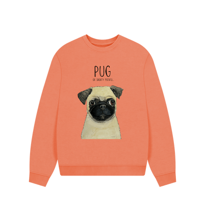 Apricot Pug Women's Oversized Sweatshirt