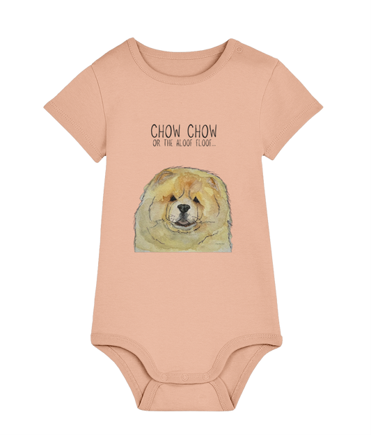 Cutest Little Pup: Fawn Chow Chow Baby Bodysuit!