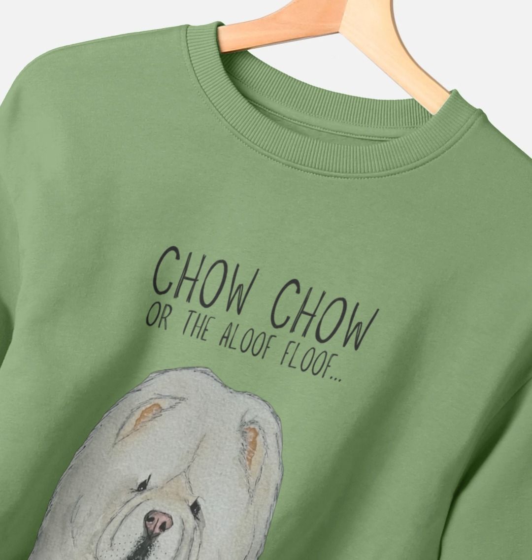 Snuggle Up in Style with the Cream Chow Chow Women's Oversized Sweatshirt – Aloof Floof Approved!