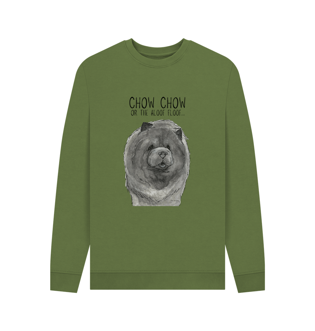 Khaki Blue Chow Chow Men's Crew Neck Sweatshirt