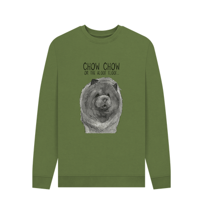 Khaki Blue Chow Chow Men's Crew Neck Sweatshirt