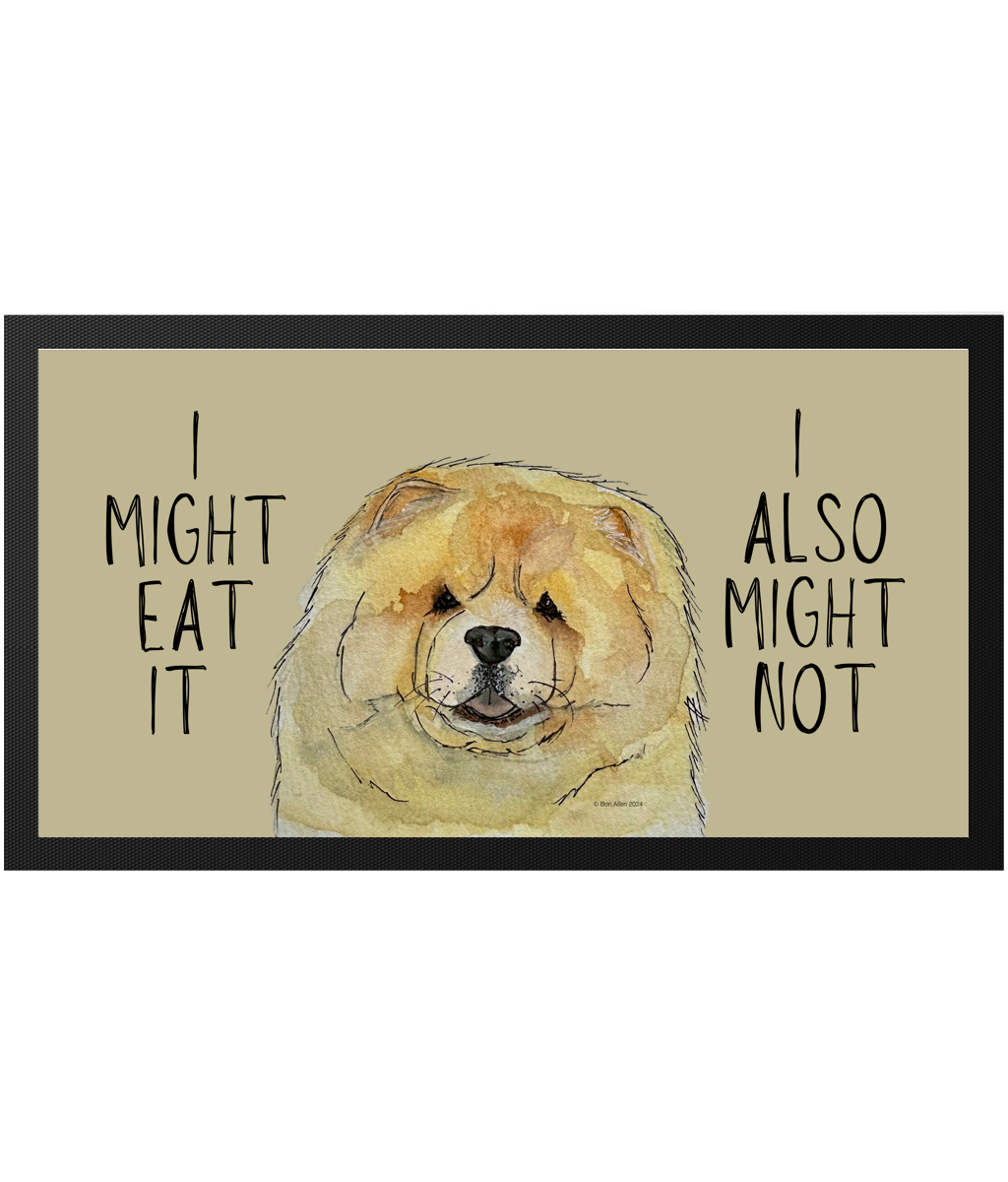 Fawn Chow Chow Pet Bowl Mat – "I Might Eat It, I Also Might Not"