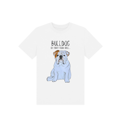 White Paw-some Power: Furry Road Drill Bulldog Kid\u2019s T-Shirt for Mini Rebels!