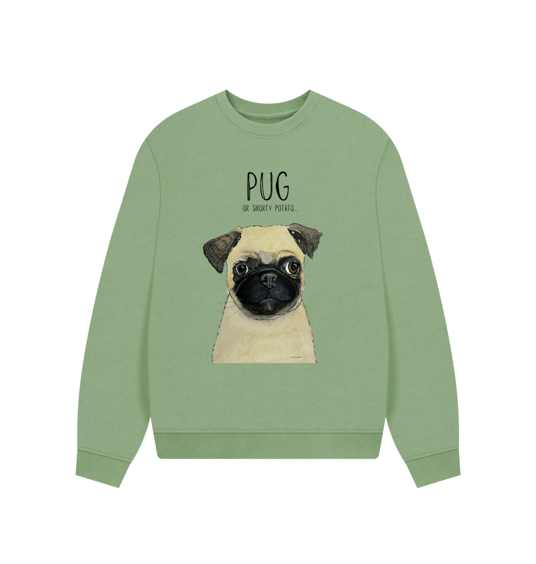 Sage Pug Women's Oversized Sweatshirt