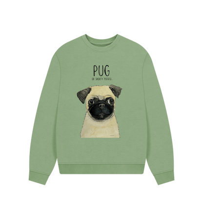 Sage Pug Women's Oversized Sweatshirt